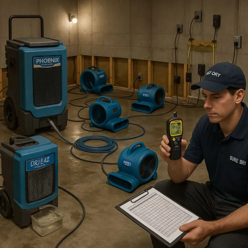 Structural Drying and Dehumidification process in Paradise Valley, AZ